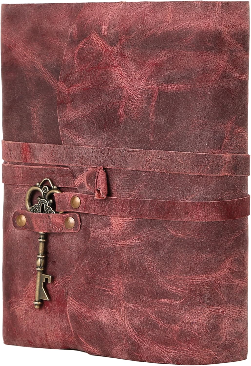 Leather Journal with Lined and Unlined Deckle Edge Paper 8x6 inch and Vintage Key | Handmade Writing Notebook Diary | Bound Daily Notepad for Men & Women Medium, Sketch/Writing pad for Artists