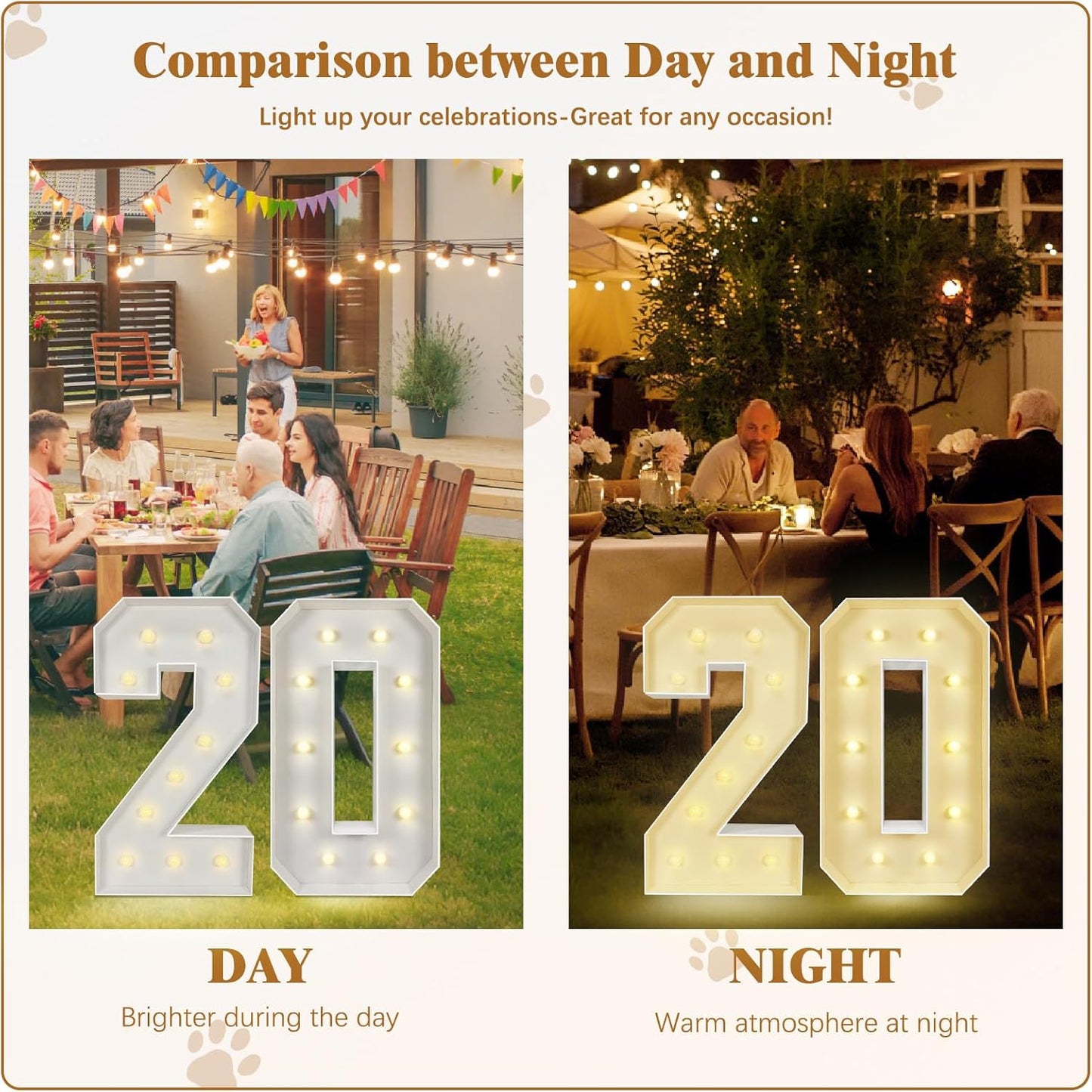 Marquee Light Up Numbers: 3FT Large Decorative Letters Signs for Party Decorations Baby Shower Birthday Wedding Engagement Anniversary, 3 Feet Tall Pre-Cut DIY Foamboard Number 30 - Easy to Assemble