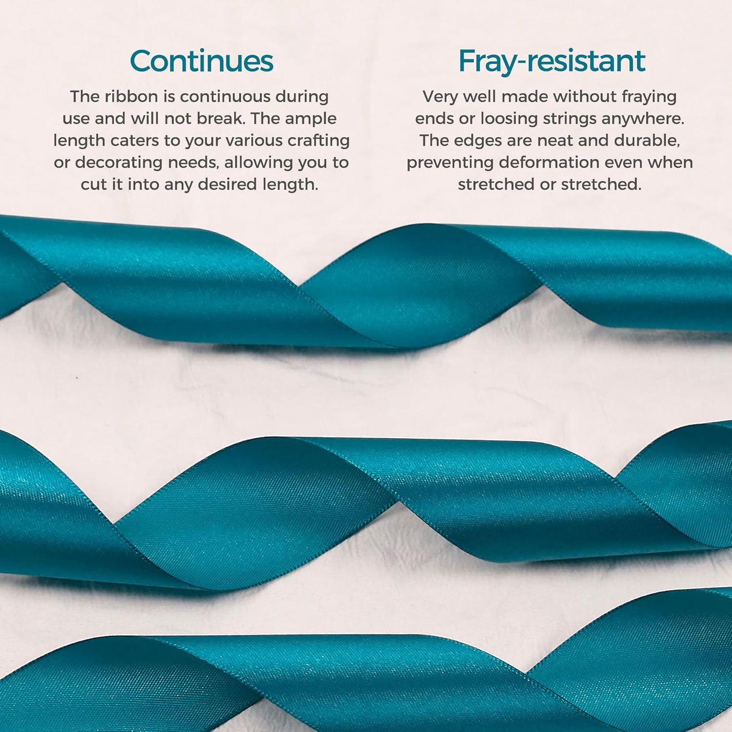 Turquoise Satin Ribbon 1 inch X Continuous 25 Yards, Single Face Polyester Ribbon Perfect for Gift Wrapping, Flower Bouquet, Wedding Decor, Crafts, Bow Making, Sewing and More