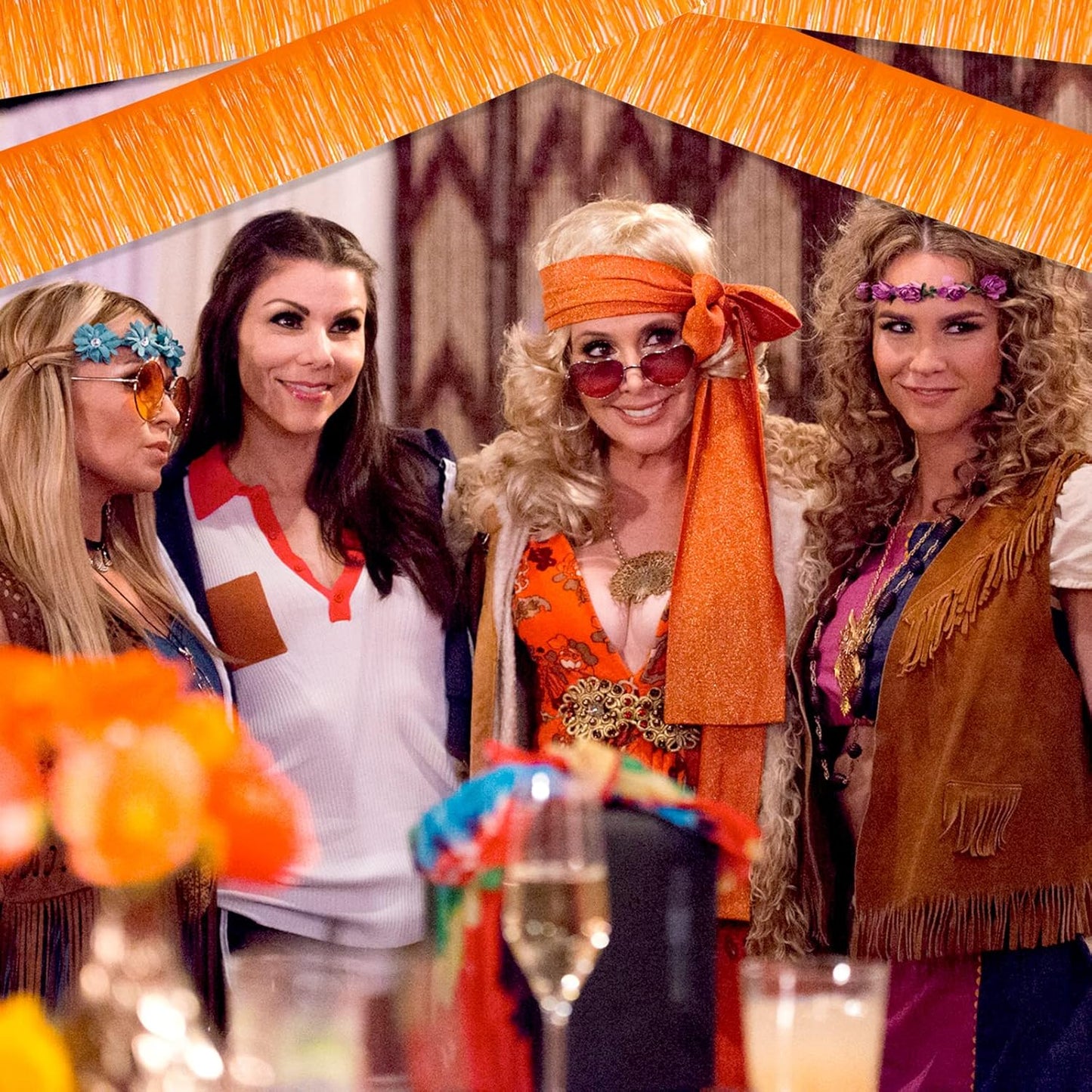 6 Pack 10 Feet Foil Fringe Garland Metallic Tinsel Streamers Banner Wall Hanging Backdrop Banner for Parade Floats, Thanksgiving, Christmas, Birthday, Halloween Party Decorations(Macaron Orange)