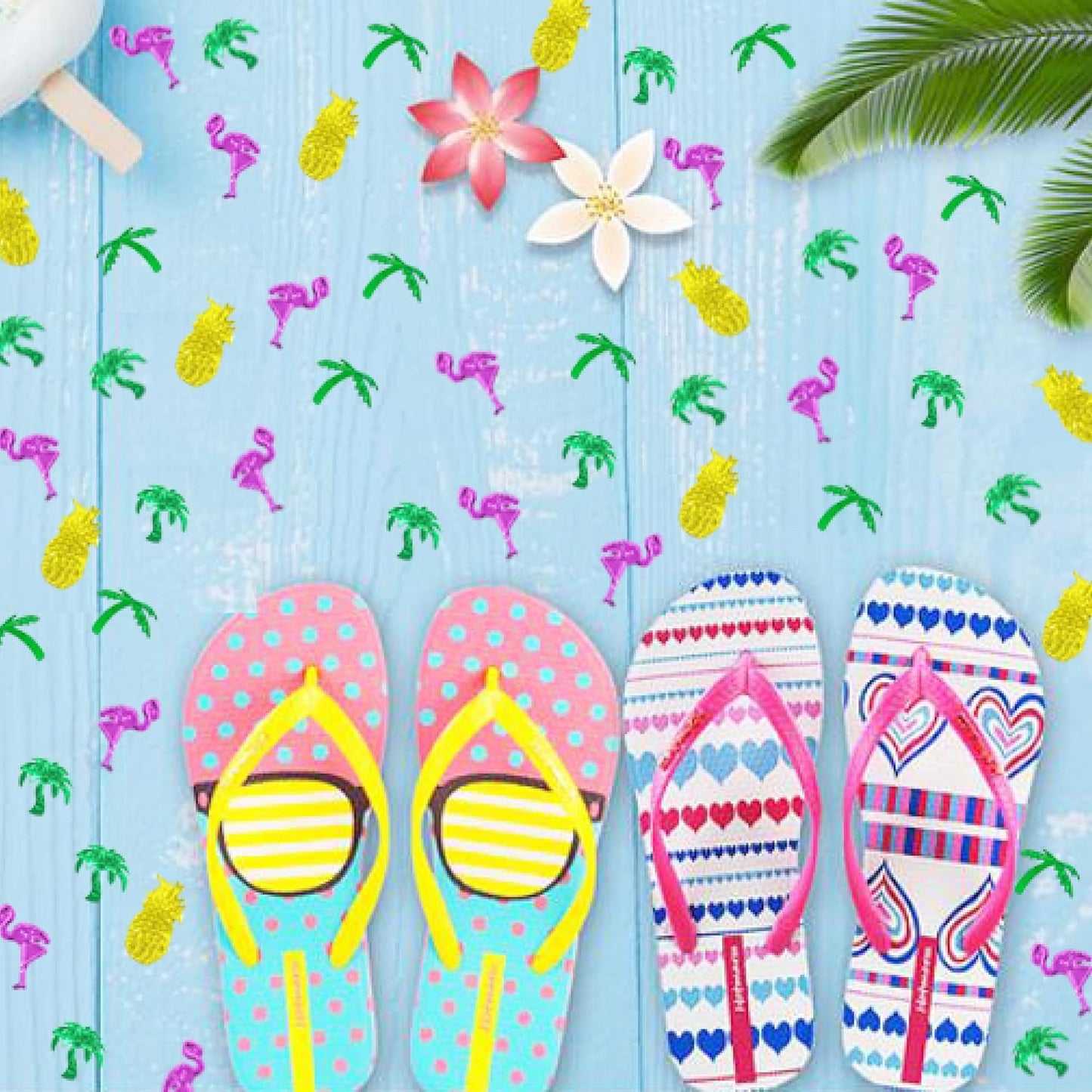 Confetti Table Foil Metallic Sequins Tropical Jungle Safari Festival for Birthday Baby Shower Wedding Engagement Party Favor Supplies or DIY(Summer)