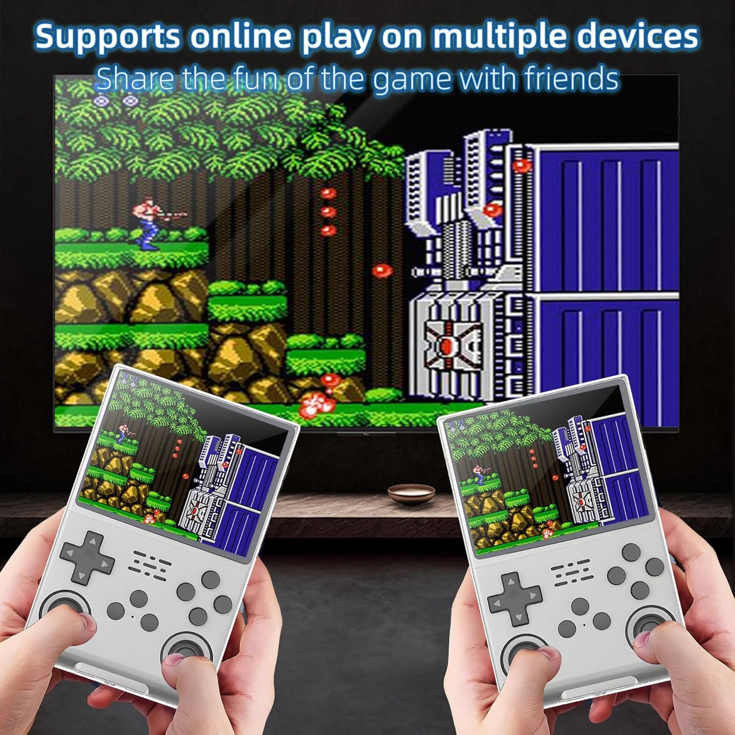 R40S PRO Retro Gaming Console, 30000+ HD Games Handheld Game Console, 3800mAh Rechargeable Mini Retro Video Console with 256GB TF Card, Portable Pocket Arcade (White)