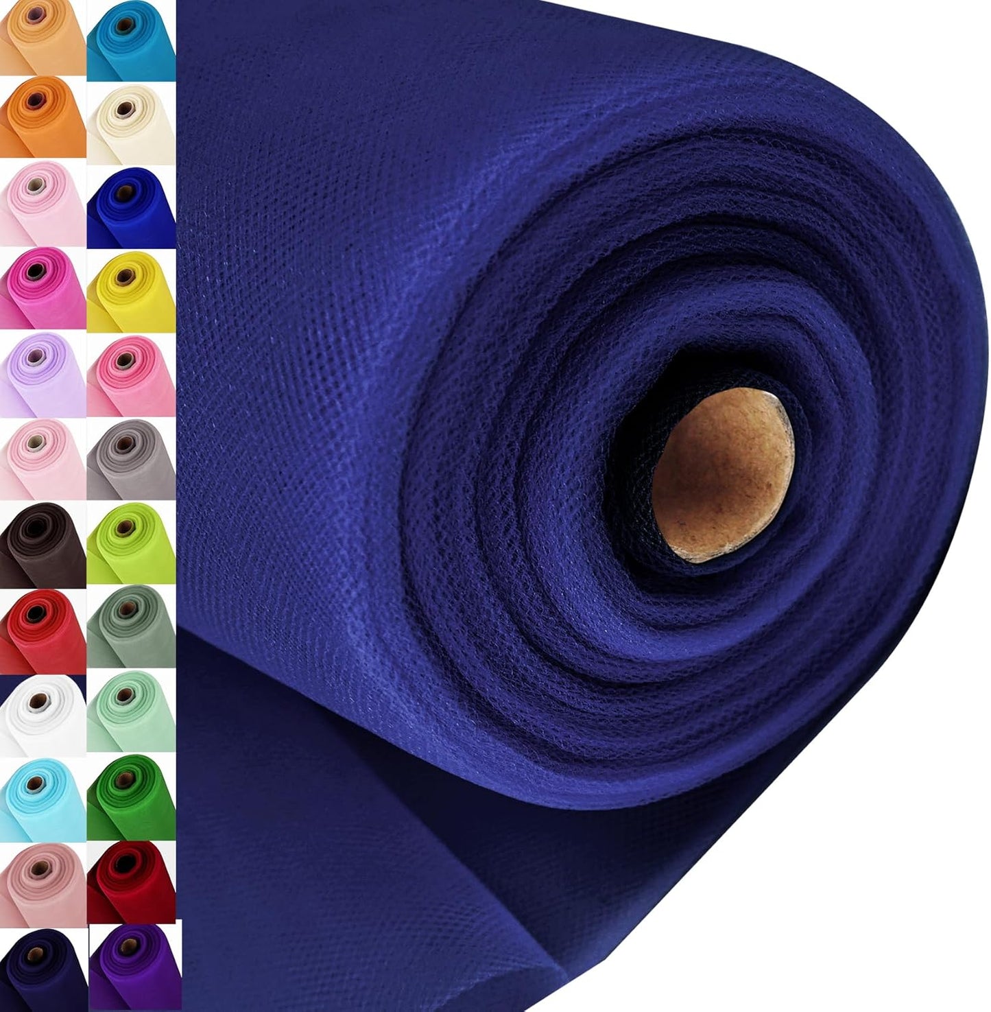 Navy Blue Tulle Fabric Roll Spool Bolt (54 Inch by 40 Yards) Large Tulle Wedding Party Decoration, Tutu Skirt, Table Runner, Gift Wrapping, Bridal Shower, Soft & Drape (Navy Blue)