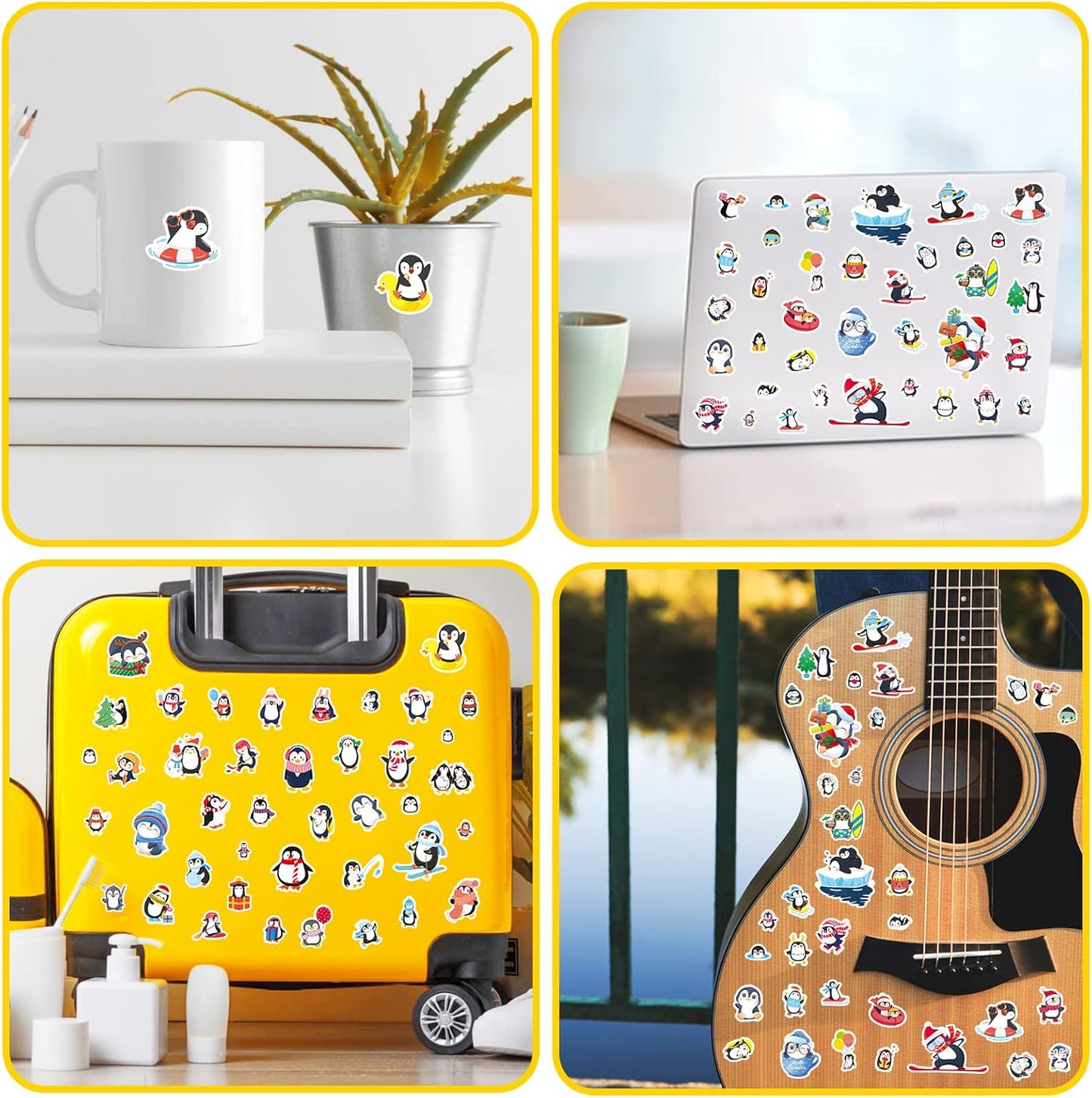 Cute Penguin Stickers 720 Counts Waterproof Cartoon Penguin Animal Decal Sticker Party Gifts Goodie Bags Decor Reward Birthday Party Favors Water Bottle Laptop Adhesive Sticker Invitation Decor