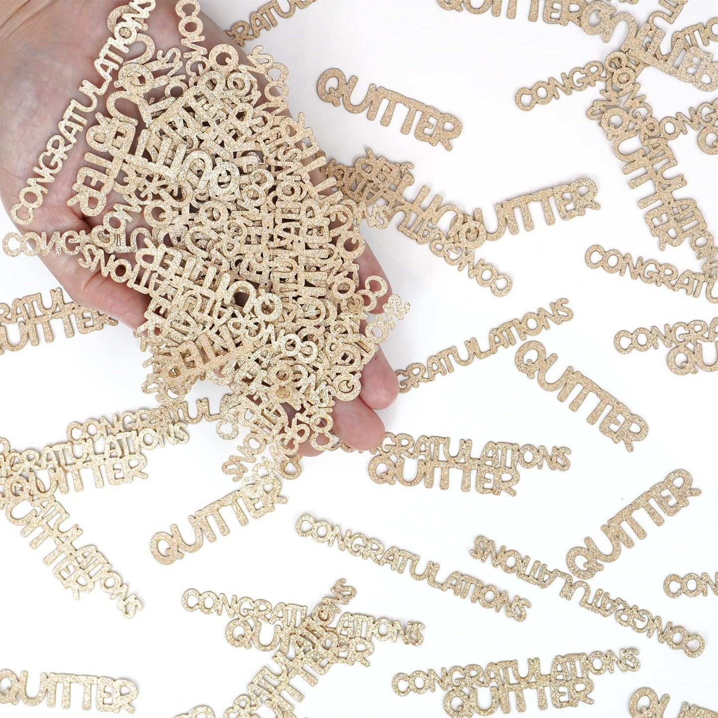Congratulations Quitter Confetti, Champagne Gold Glitter Retirement Confetti for Table, Graduation Party Table Decor, Funny Retirement Party Table Scatters, Congrats Grad Going Away Party Supplies