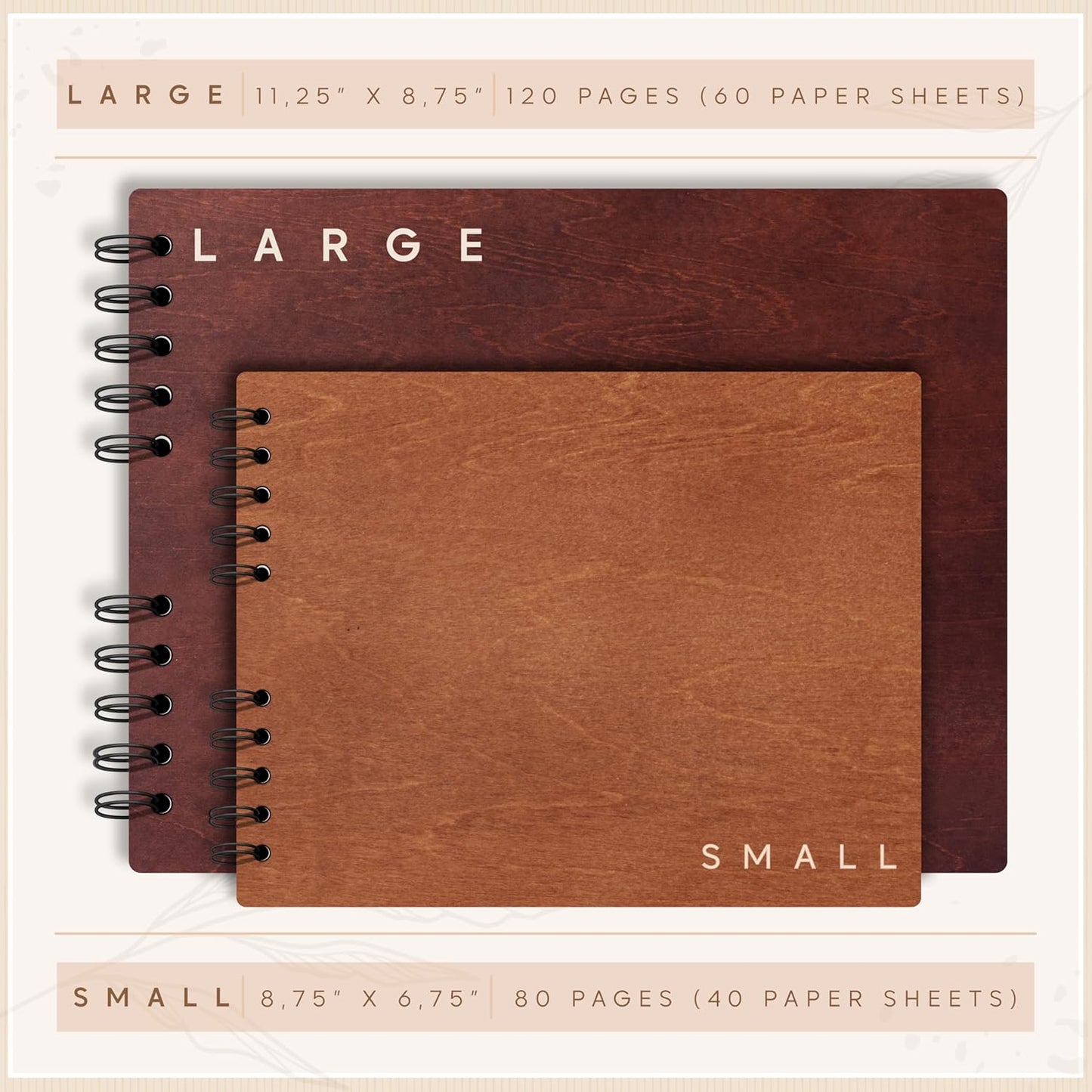 Personalized Wood Wedding Guest Book - 5 Colors/Finishings, 2 Sizes, 12 Designs - Wood Wedding Decorations, Guest Book Signs for Wedding Reception (DESIGN 8)