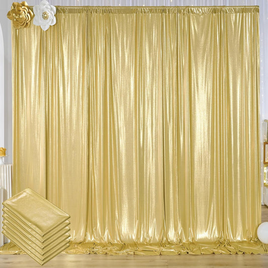 30x10 ft Wrinkle Free Gold Sequin Backdrop Curtain for Parties,Thick Not Fall Glitter Wedding Drape Backdrop,6 Panels 5x10ft Shimmer Photo Wall Back Drop Cloth for Graduation Photography Background