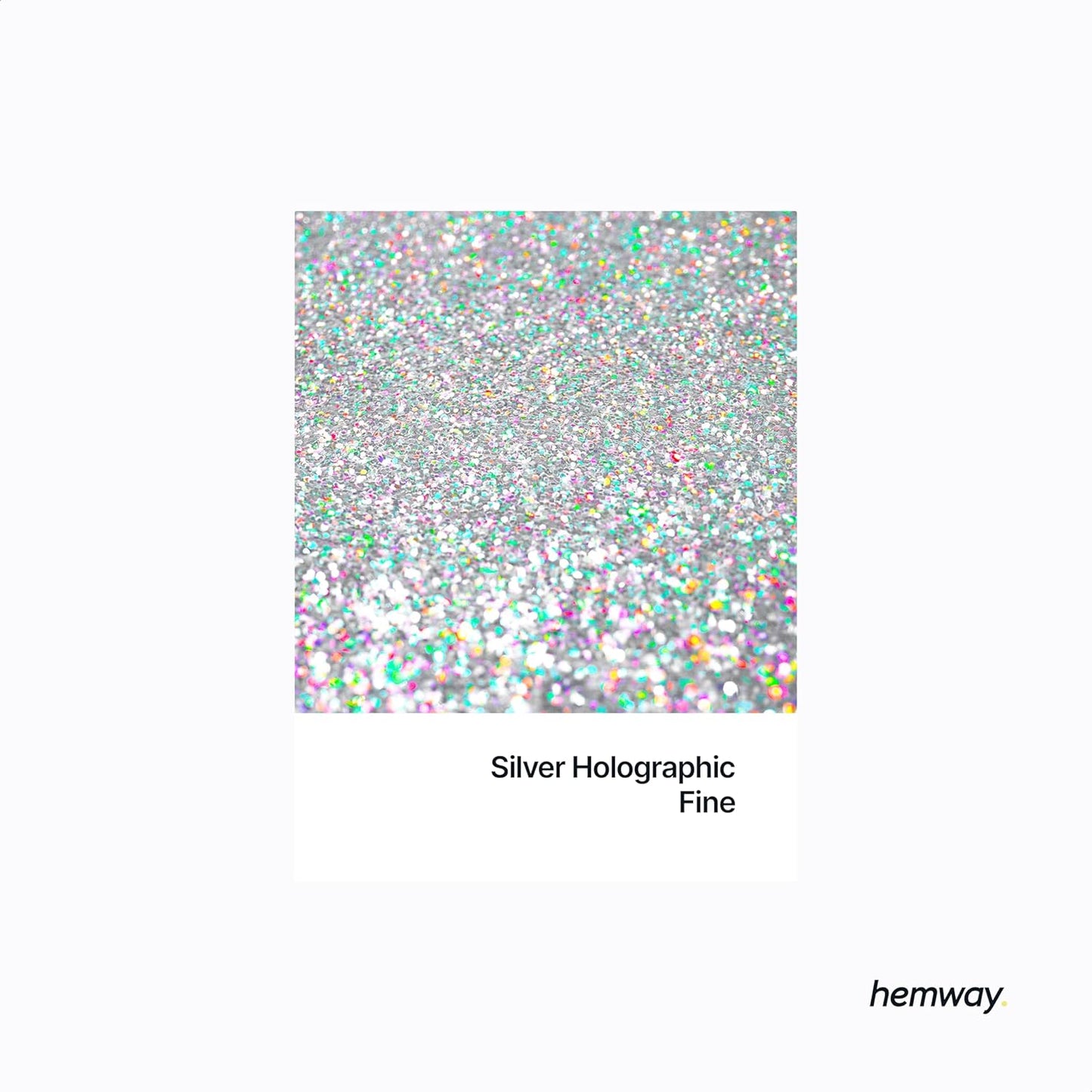 Hemway Eco Friendly Biodegradable Glitter 100g / 3.5oz Bio Cosmetic Safe Sparkle Vegan For Face, Eyeshadow, Body, Hair, Nail And Festival Makeup, Craft - Fine (1/64" 0.015" 0.4mm) - Silver Holographic