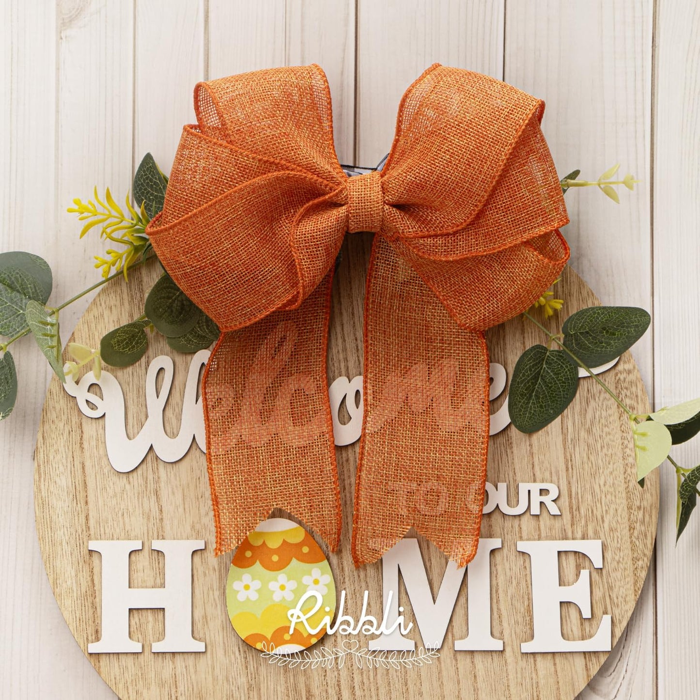 Ribbli Orange Burlap Wired Ribbon, 2-1/2” Inch x Continuous 20 Yard, Wired Edge Ribbon for Wreaths,Big Bows,Tree Decoration,Outdoor Decoration