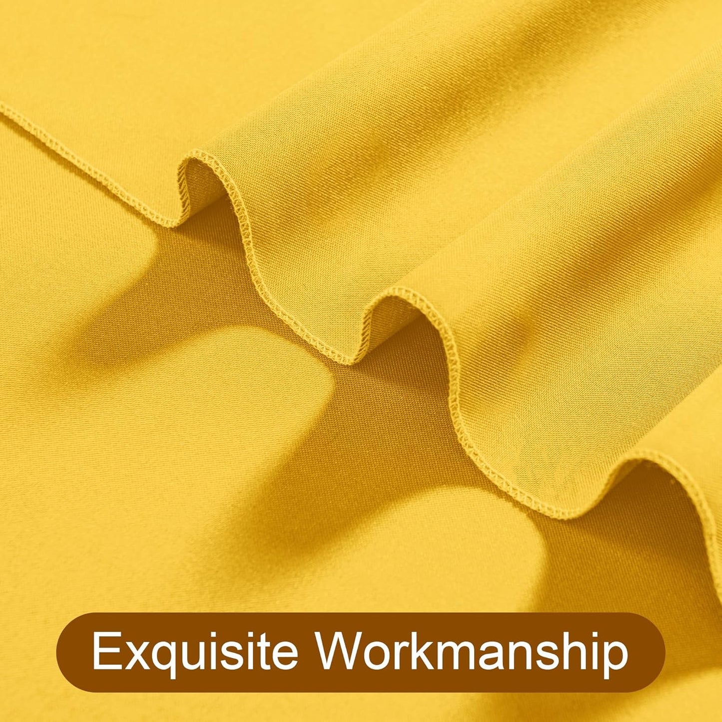DWCN 10x10 FT Backdrop Curtains for Parties, Photography Backdrop Drapes with Rod Pockets for Wedding Decorations Stage Birthday Family Gatherings, 2 Panels 5ft x 10ft, Yellow