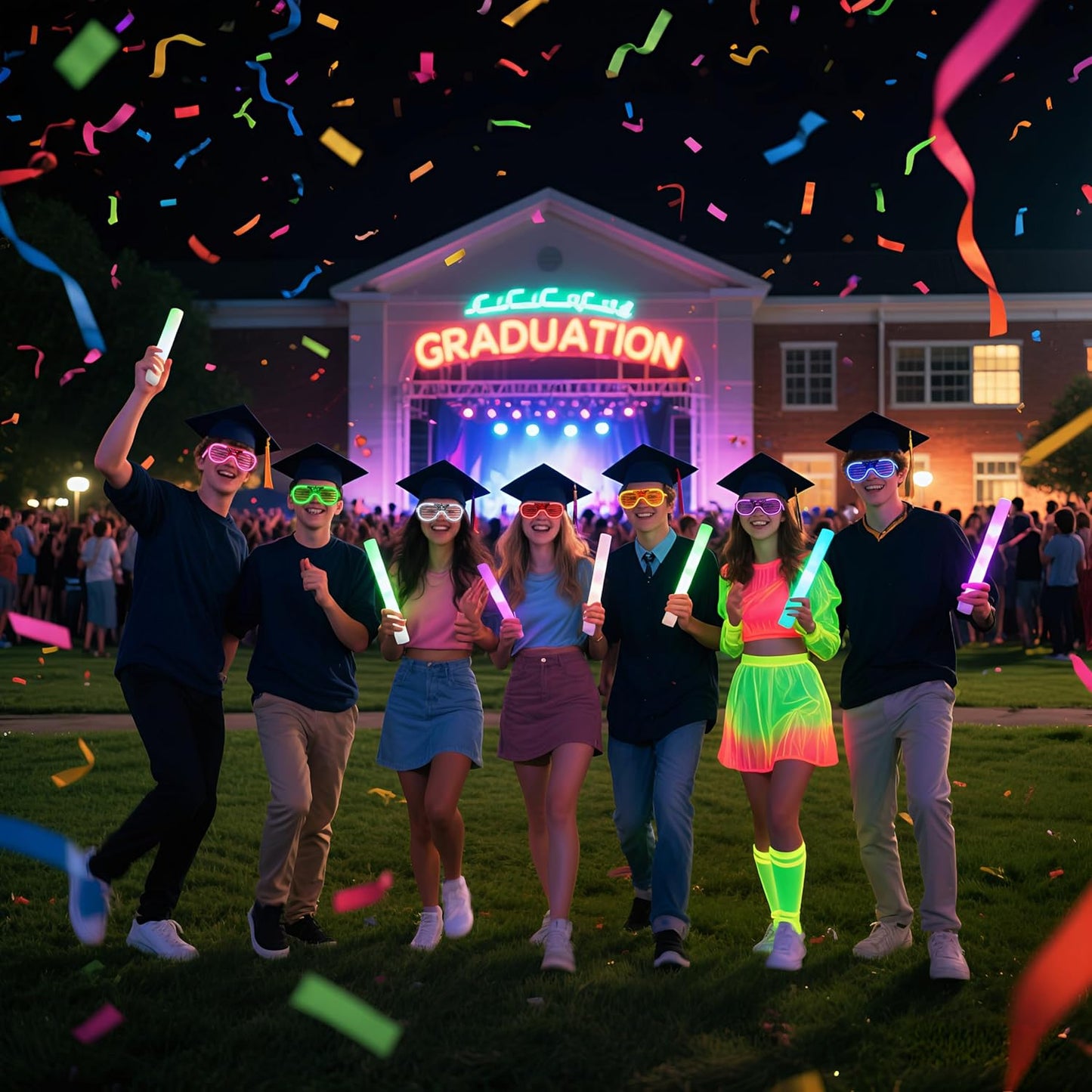 42 Packs LED Glasses 7 Neon Colors（ 2 NEW Neon Colors Added ）glow in the dark party supplies Favor for Kids Adult Glow sticks Light Up Glasses fit Holiday Birthday Valentine's Day Halloween Christmas