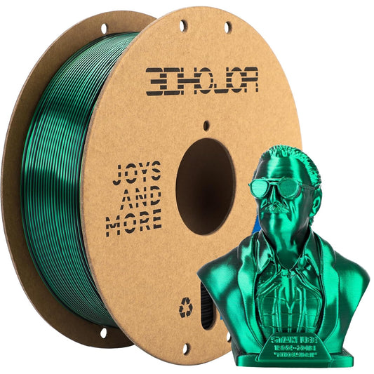 Silk PLA Filament 1.75mm Black Green Dual Color PLA 3D Printer Filament 2 in 1 Coextrusion 1KG Spool(2.2lbs) 3D Printing Filament Dimensional Accuracy +/- 0.03mm Fits for Most FDM 3D Printers