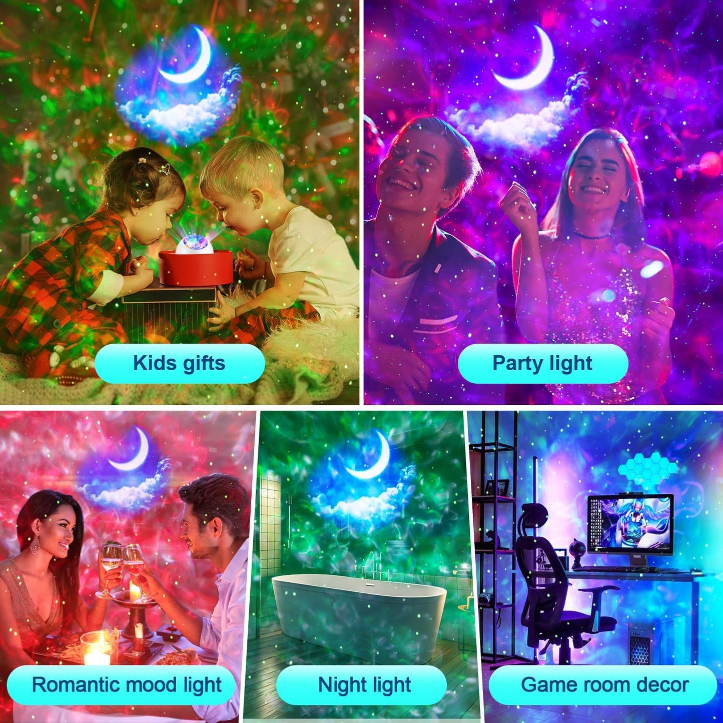 Christmas Gifts for Teens Kids Adult Room Decor Aesthetic,42 Colors Star Projector Galaxy Light+Moon+Cloud Lights for Bedroom,Unique Rhythm Mode,Dimmable+Remote Control Galaxy Lamp for Christmas Decor