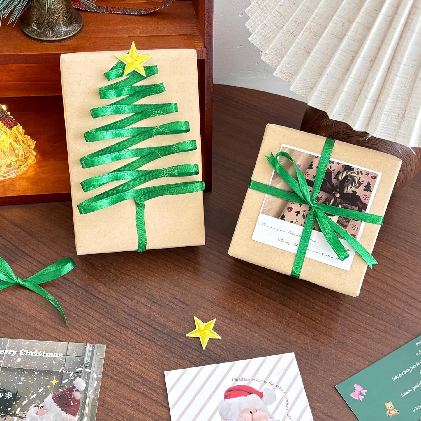 3/8" x 230 Yards Emerald Green Satin Ribbon Single Faced Bulk Fabric Ribbons for Gift Wrapping, Crafting, Scrapbooking, Bows and Card Making