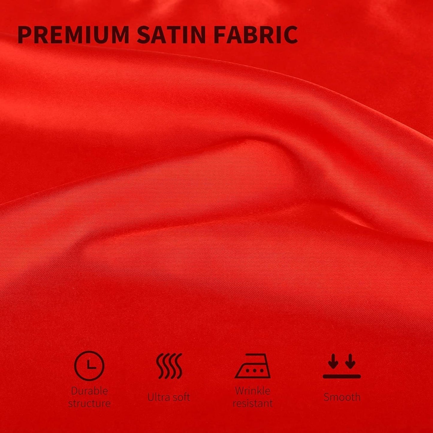 ANECO 16 Pack Square Satin Napkin Bright Silk Table Napkin Soft Smooth Fabric Table Napkin for Wedding Banquet Party Decoration, Red, 20 x 20 Inch