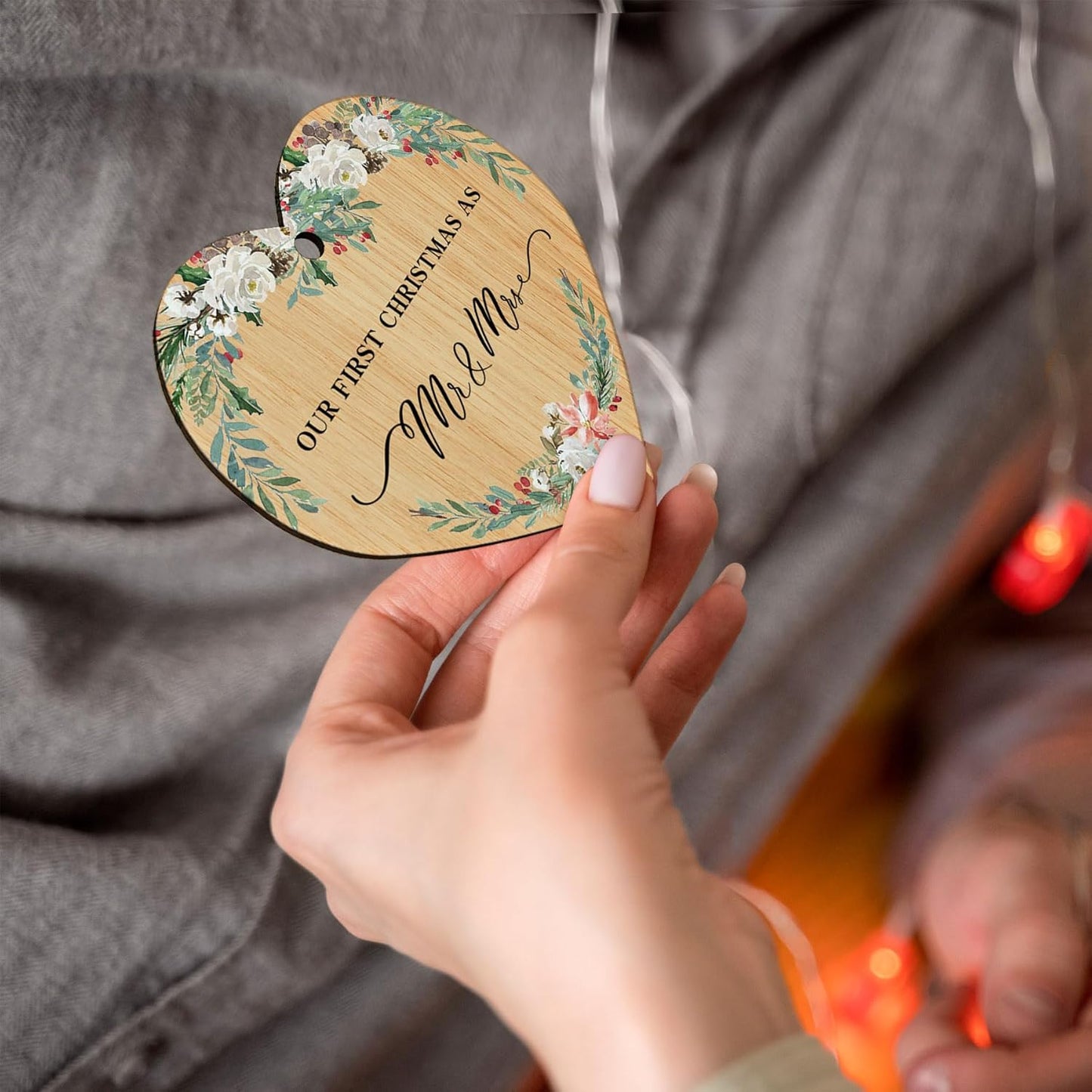 2025 First Christmas Married Ornament,First Year as Mr and Mrs Christmas Hanging Ornament Wedding Decoration for Couple