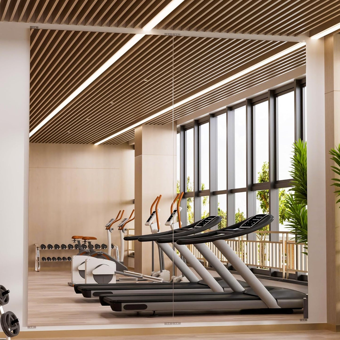 brisafe 2PCS 79" X 40" Gym Mirror - Full Length Wall Mirror for Gyms, Dance Studios, Home and Yoga - Easy Installation, Ultra Light Shatterproof Nano Miorror Reduces 60% Commercial Insurance Costs