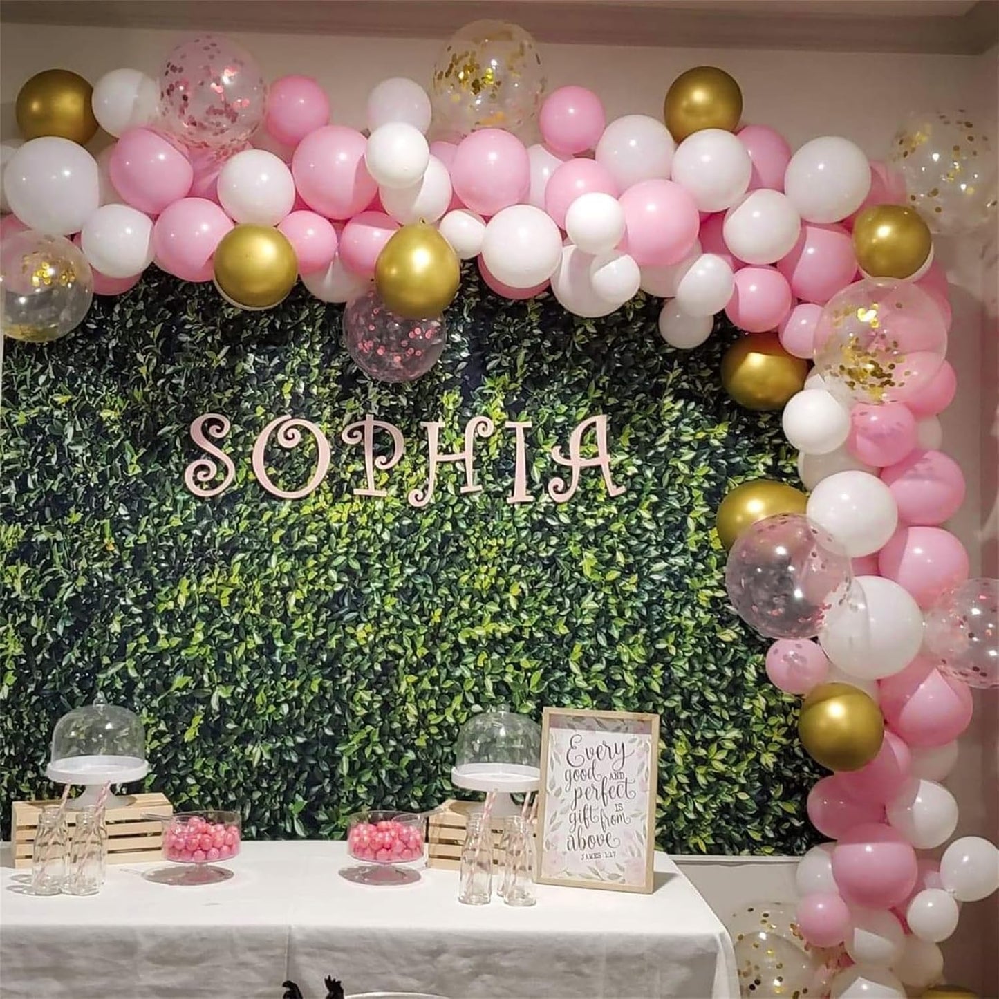 Netnology Pink Gold Confetti Balloons Set, 60Pcs 12 Inch Pink White Metallic Gold and Pink Gold Confetti Latex Balloon for Girls Birthday Baby Shower Bridal Shower Wedding Princess Party Decorations