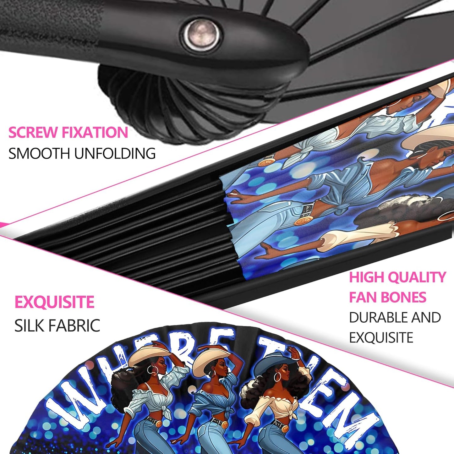 Boots On The Ground Hand Fan,Where Them Fans At Folding Fans,Clapping Clacking Fans For Line Dancing Unique Oriainal Pattern for Party Props Perfect Gifts for Line Dance Lover (Style 4)