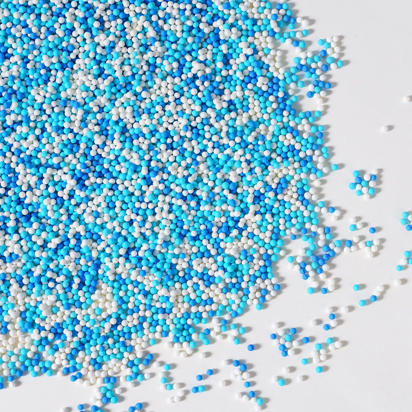 Blue Edible Pearl Sprinkles 2mm, Blue and White Sprinkles, Nonpareils Sprinkle for Cupcakes, Cakes, Donuts, Cookies, and Ice Cream(120g/4.23oz)