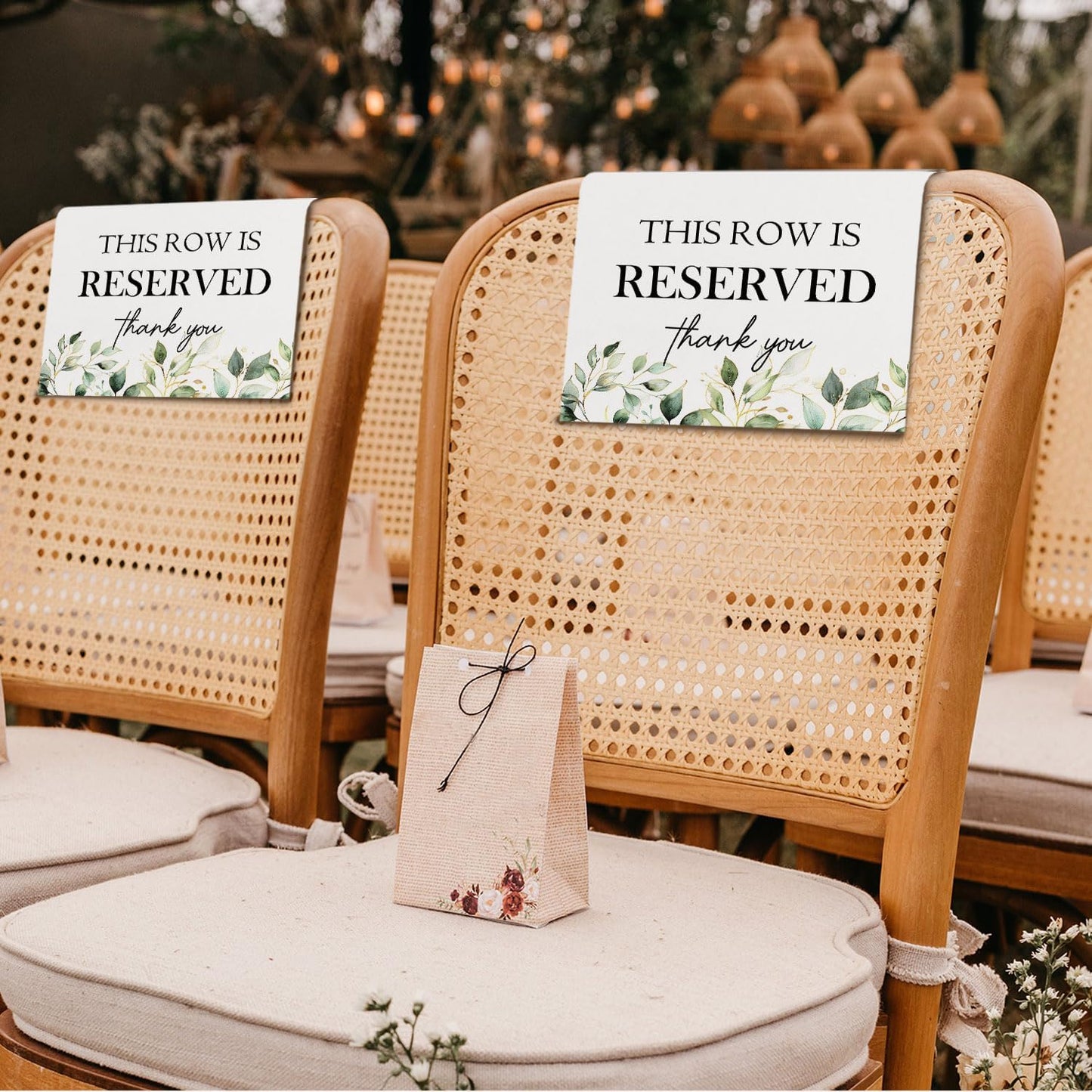 Reserved Seating Chair Signs, This Row Is Reserved Pew Cloths Seating Placeholder for Church Pews, Wedding Decorations for Reception Parties Celebrations Event Meetings (8 PCS, Green)