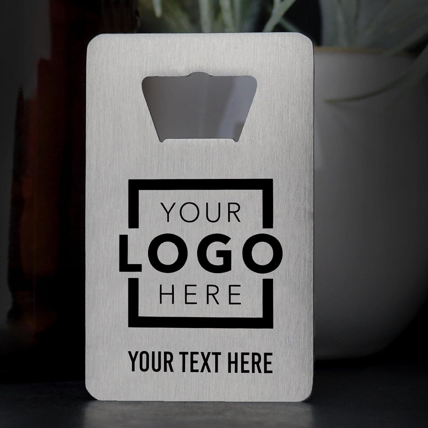 Custom Metal Bottle Opener Business Cards (Stainless Steel, 75 pcs) - 2 Business Days Personalized Stainless Steel Bottle Opener With Your Logo Printed 1.5mm Thick