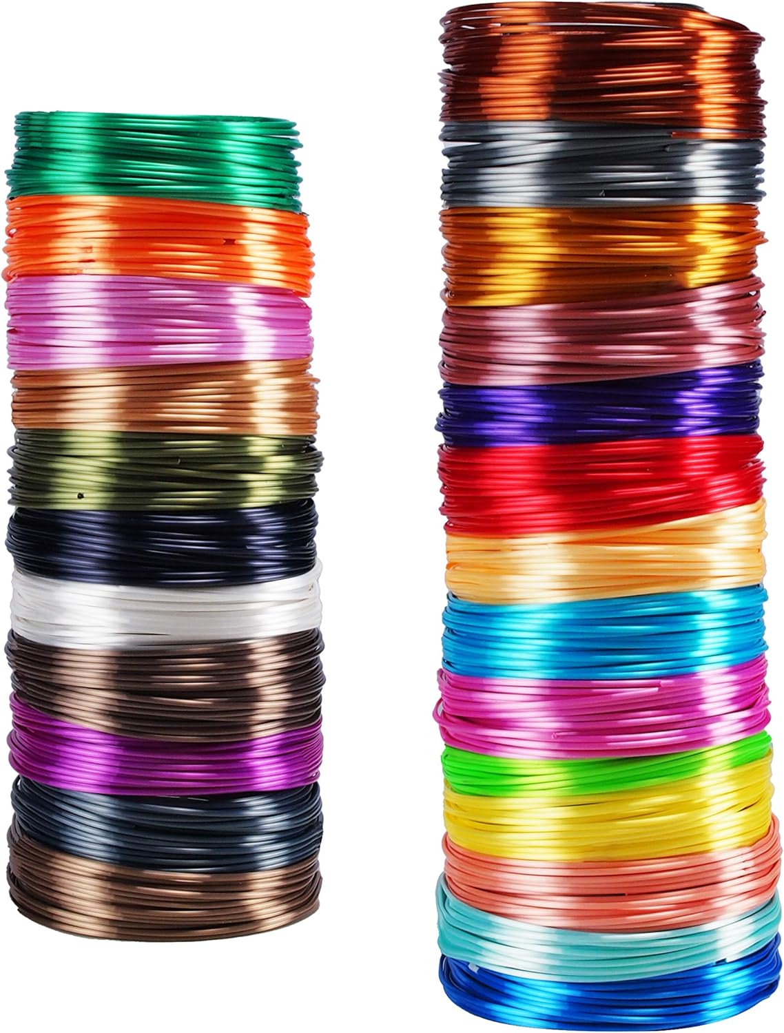 25 Colors Silk Shiny PLA Filament Sample Pack, Each Color 4 Meter Length, Total 100m 3D Printer 3D Pen Material Refill, with Extra 2 Finger Caps by MIKA3D