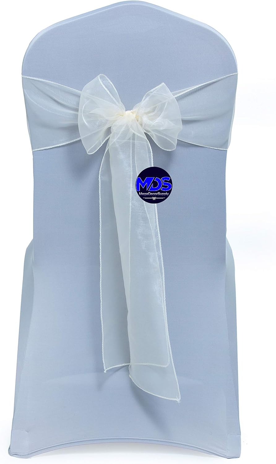 MDS Pack of 300 PCS Organza Chair Sashes Wider Dining Chair Bows Ribbon Tie Back for Wedding Party Birthday Bridal Shower Reception Event Banquet Home Chair Cover Decoration - Ivory