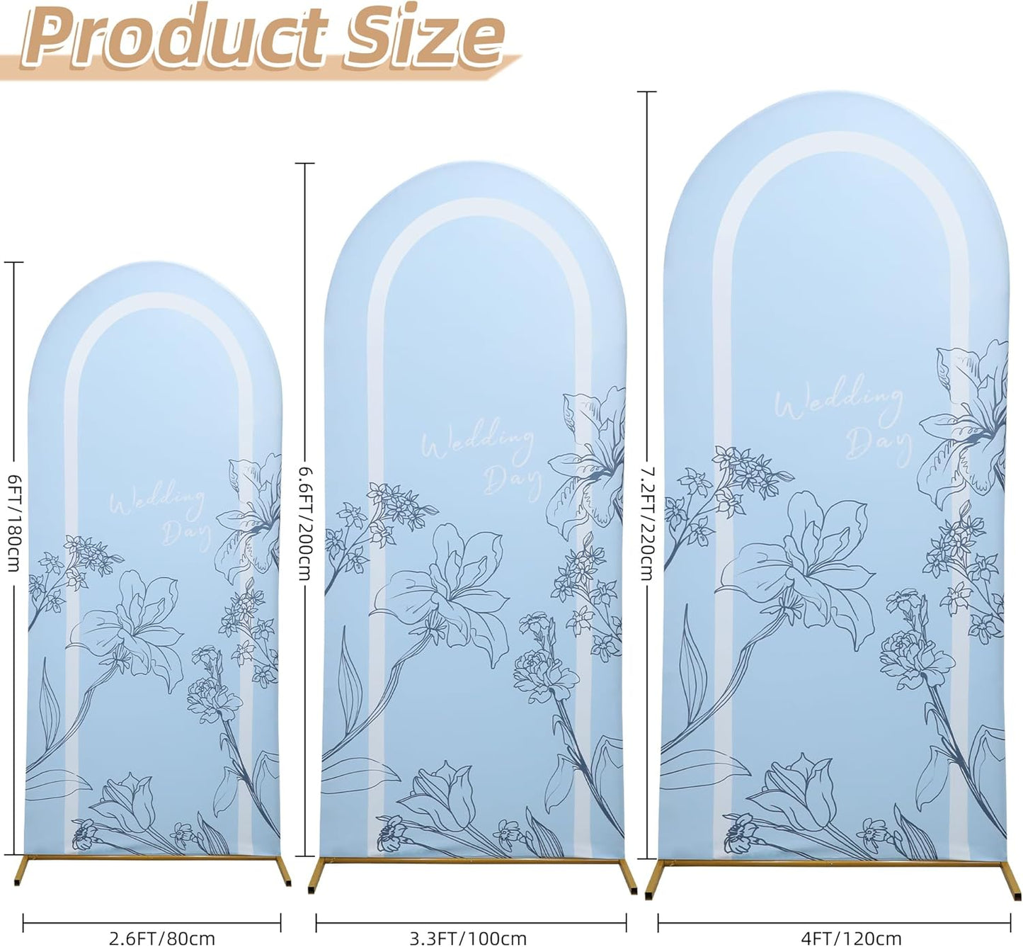 Wedding Arch Cover 7.2FT Spandex Arch Backdrop Cover Stretchy Backdrop for Wedding Birthday Party Decoration Baby Shower