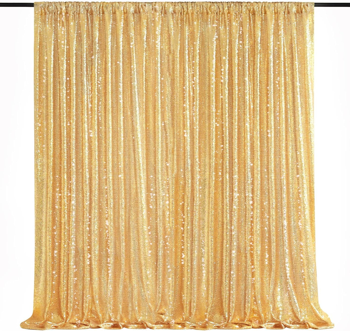 7ft x 7ft Gold Sequin Backdrop Curtain Glitter Photo Booth Backdrop for Wedding Birthday Baby Shower Event Decorations