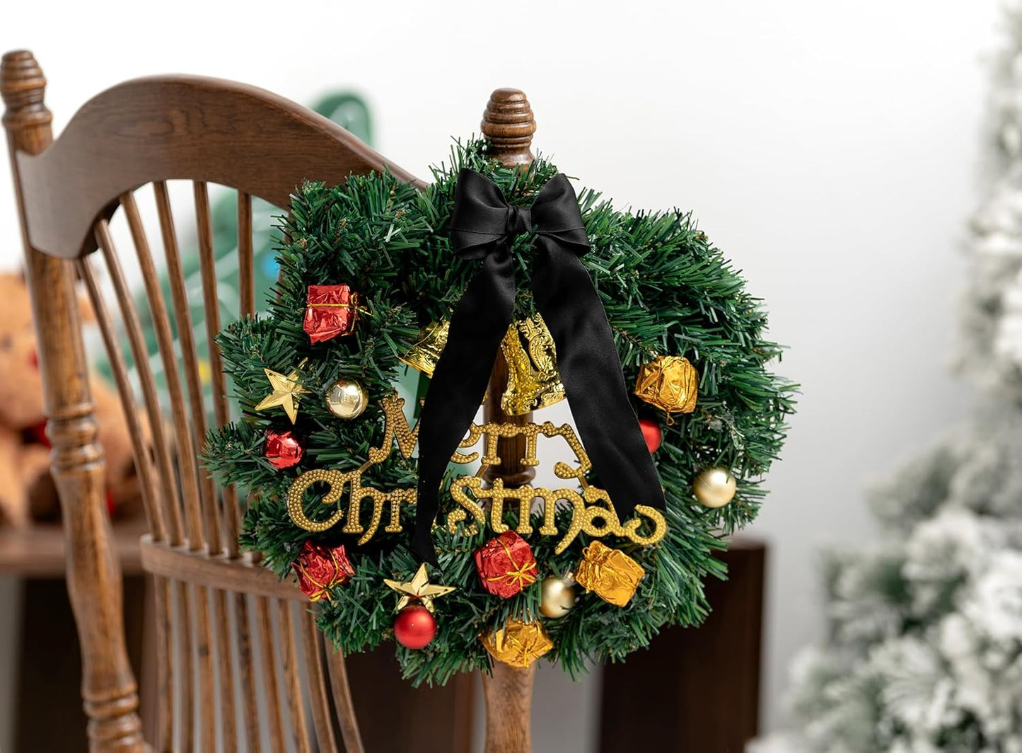 Black Satin Ribbon Double-Faced Wired Ribbons for Gift Wrapping Flower Bouquet Bows Wedding Invitation Christmas Decor Crafts 1-1/2 Inch 10 Yards