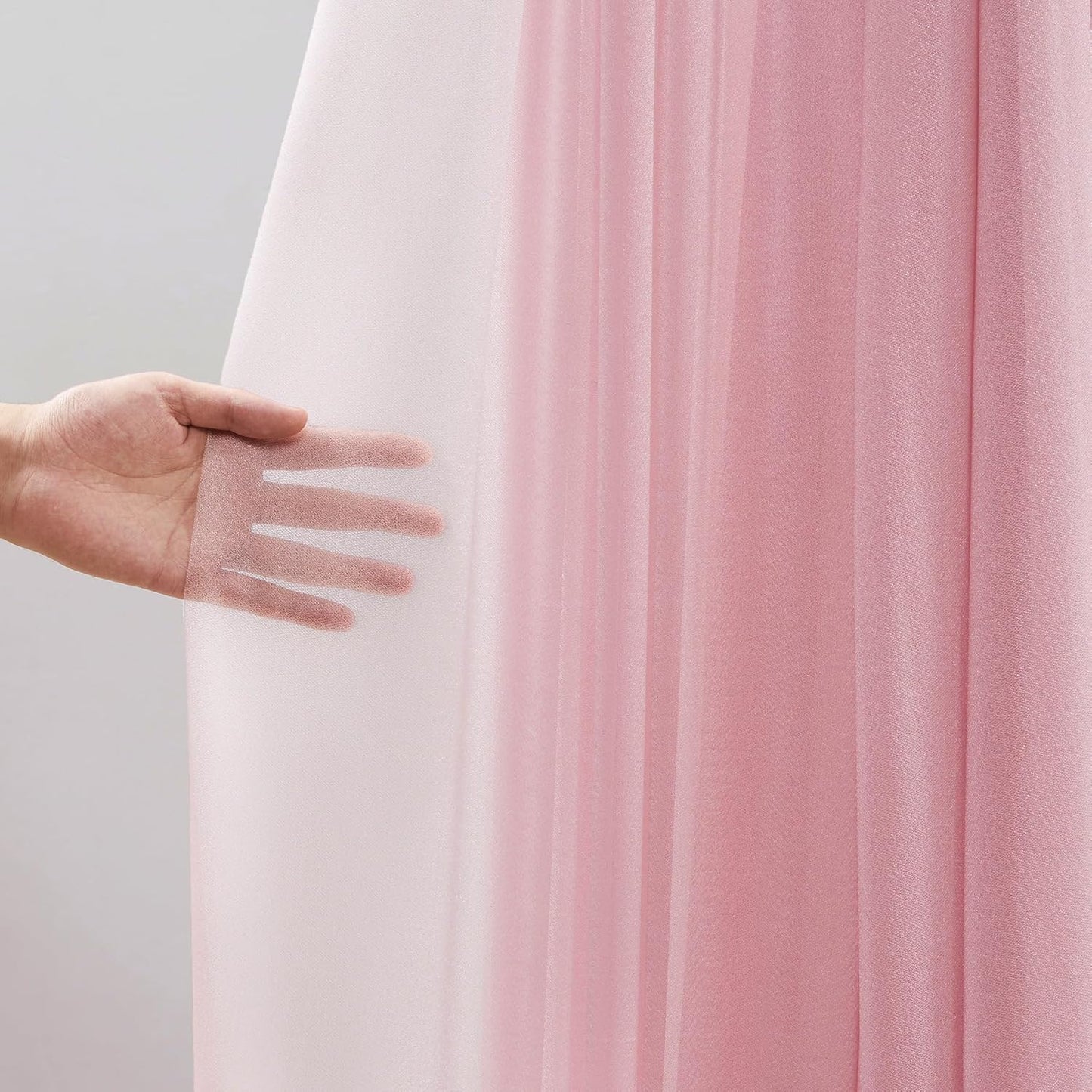 Wedding Arch Draping Fabric, 1 Panel 30" x 20Ft Dusty Rose Sheer Curtain Drapes Extra Wide & Long Backdrop Curtains for Easter Bridal Shower Backdrop Outdoor Party Arches Church Ceremony Decoration