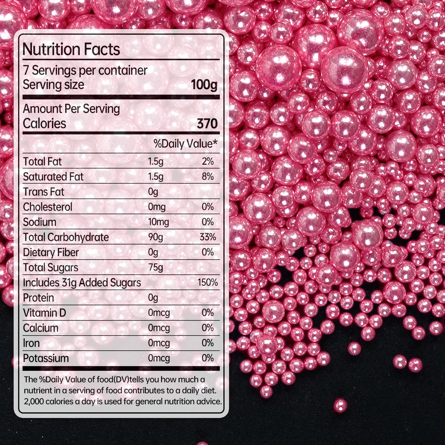 Rose Gold Pearl Sprinkles, Baking Sugar Sprinkles for Cake Decorating, 150g/5.29oz, Mix Size, Cake Decorations, Cupcake, Cookie, Ice Cream Topper, Wedding Party, Christmas Supplies