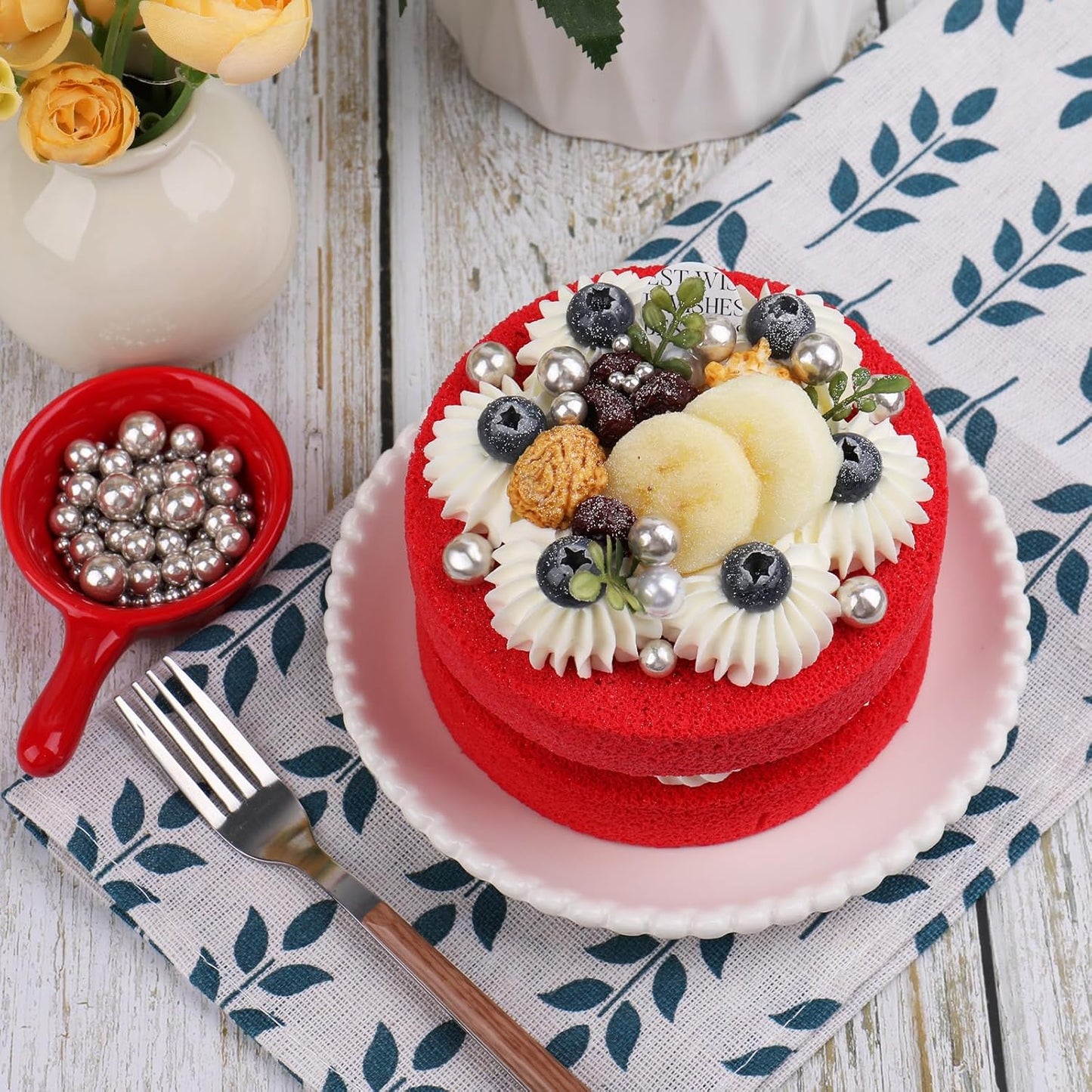 Sprinkles for Cake Decorating, 11Oz 6 Sizes Mix Silver Pearl Sprinkles for Cake Cupcake Ice Cream Donuts Cookie Baking Toppings