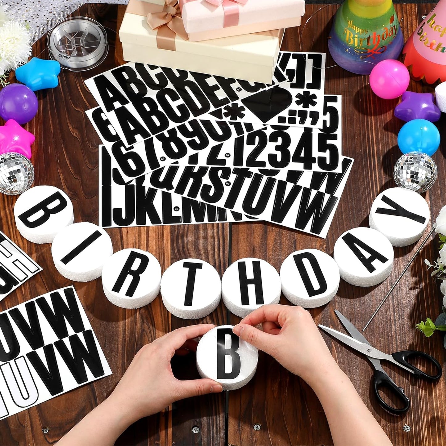 Giant Friendship Bracelet Garland Kit, DIY Birthday Banner with Letters Ball Jumbo Customizable Friendship Bracelet Decor for Halloween Christmas Wedding Party(Blue, Pink, Purple)