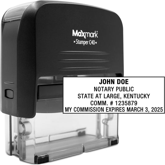 MaxMark Notary Stamp for State of Kentucky- Self Inking Stamp