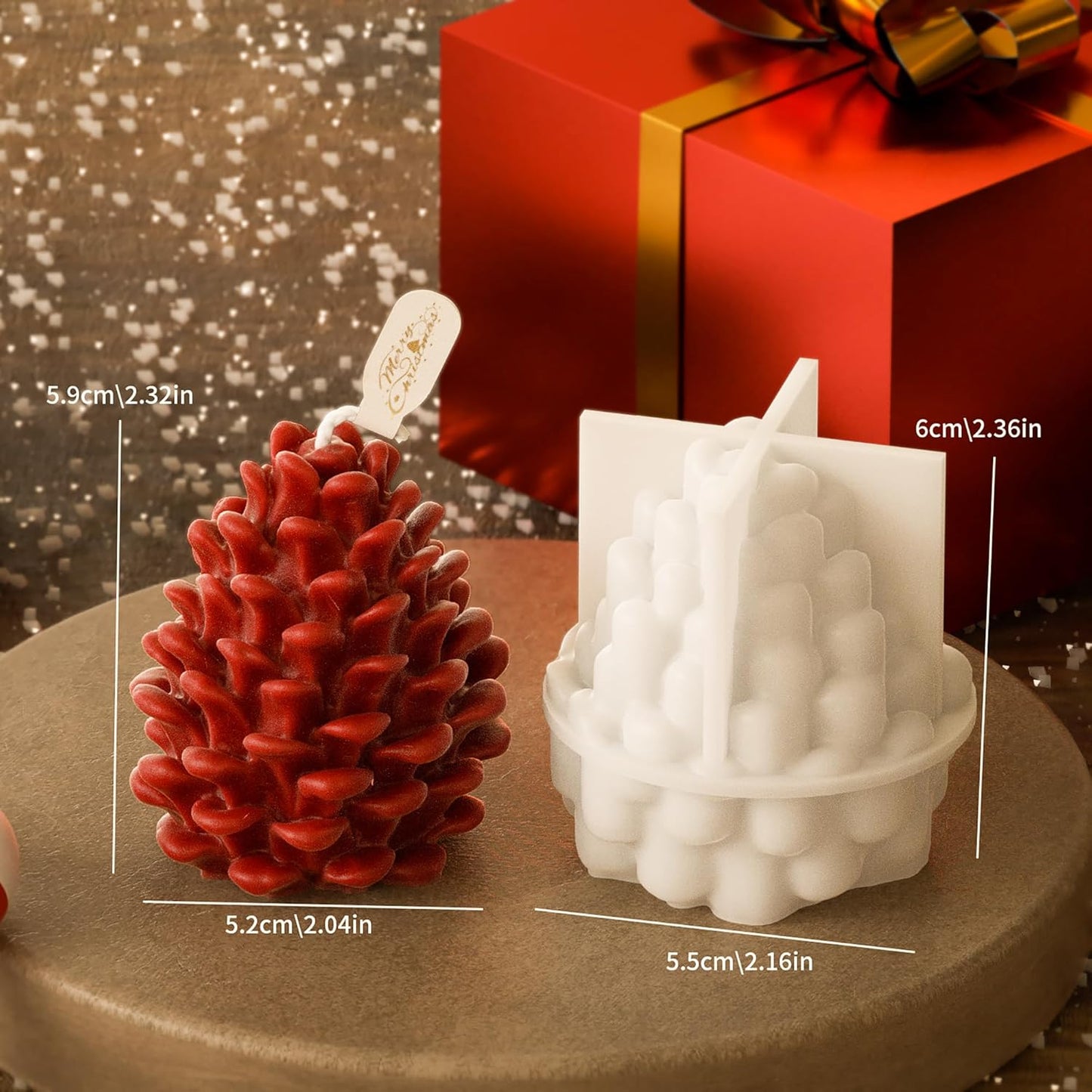 Pinecone Mold - Tree & Animal 3D Silicone Molds for Resin Casting & Candle Making