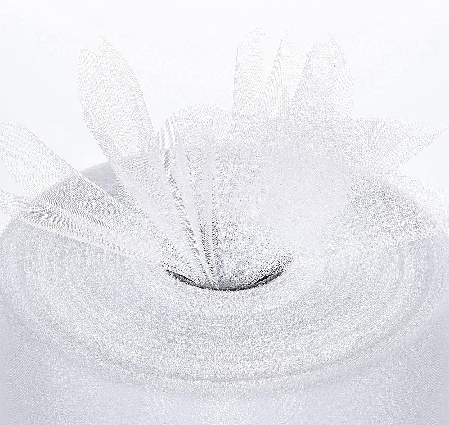 Tulle Fabric Roll, 6” by 200 Yards (600FT) Tulle Organza Fabric Spool for DIY Tutu Skirt Baby Shower Decor Wedding Backdrop Crafts Birthday Party Supplies (White)