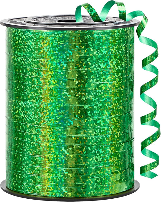 500 Yards Metallic Green Curling Ribbon-Balloon String-Balloon Ribbon Glitter Shiny Roll for Party Decoration, Gift Wrapping,Christmas, Art Crafts