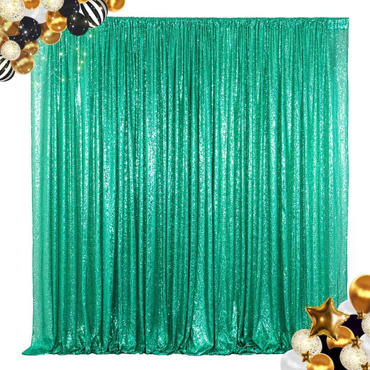 ShiDianYi 8 X 8, Ready to Dispatch,Mint Green Sequin Backdrops Photo Booth Backdrop Party Curtains,Wedding Background Sparkling Photography Prop