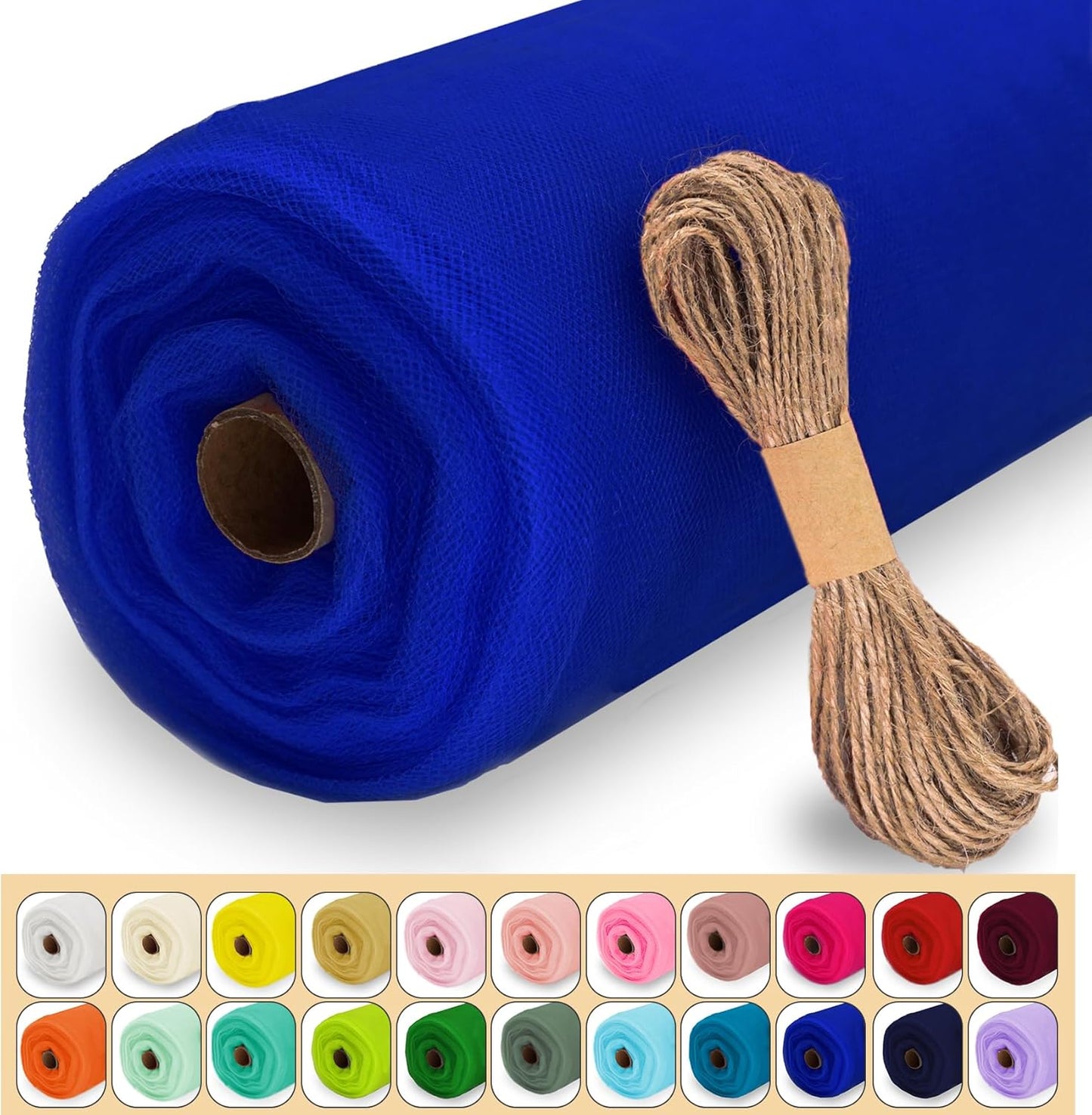 Royal Blue Tulle Fabric Roll, 54" x 40 Yards (120FT) Tulle for Wedding Decoration DIY Tutu Party Backdrop Baby Shower Table Skirts Gift Wrapping