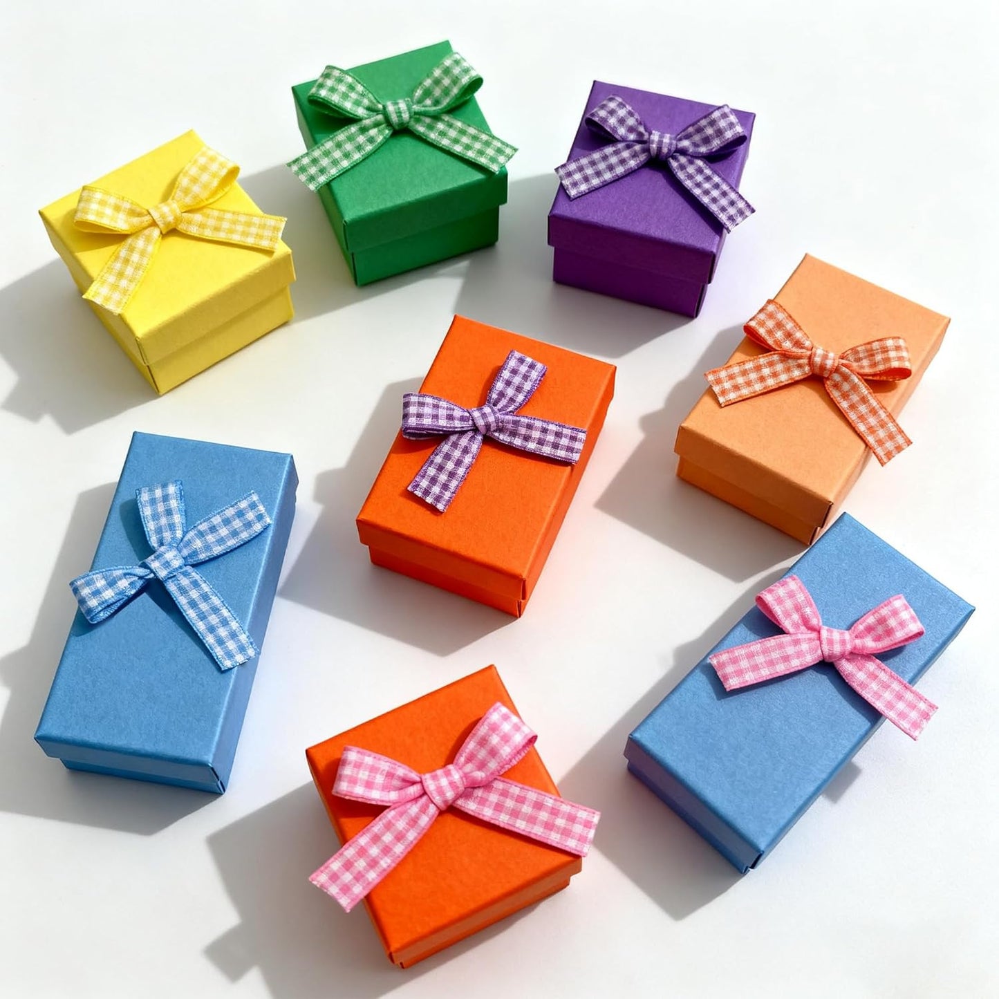 3/8" 6 Colors X 10 Yards Light Rainbow Check Satin Ribbon,60 Yards Assorted Colors Satin Ribbons for Flower Bouquet,Ribbons for Gift Wrapping Happy Birthday Party Decorations