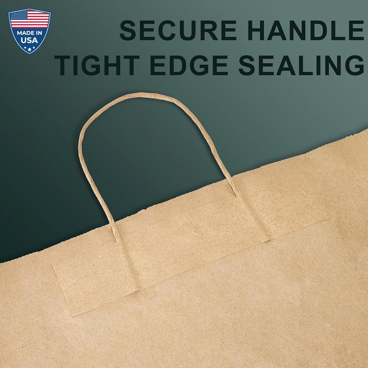 METRONIC Paper Gift Bags 5.25x3.75x8 50Pcs, Christmas Gift Wrap Bags with Handles, Brown Kraft Paper Bag for Small Business, Bulk Party Favors Bag for Birthday, Shopping, Retail, Made in USA