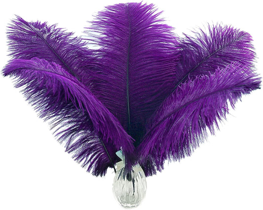 Ballinger Purple Ostrich Feathers Bulk - 24Pcs 12-14inch Big Feathers for Vase, Party Centerpieces Mardi Gras and Home Decor