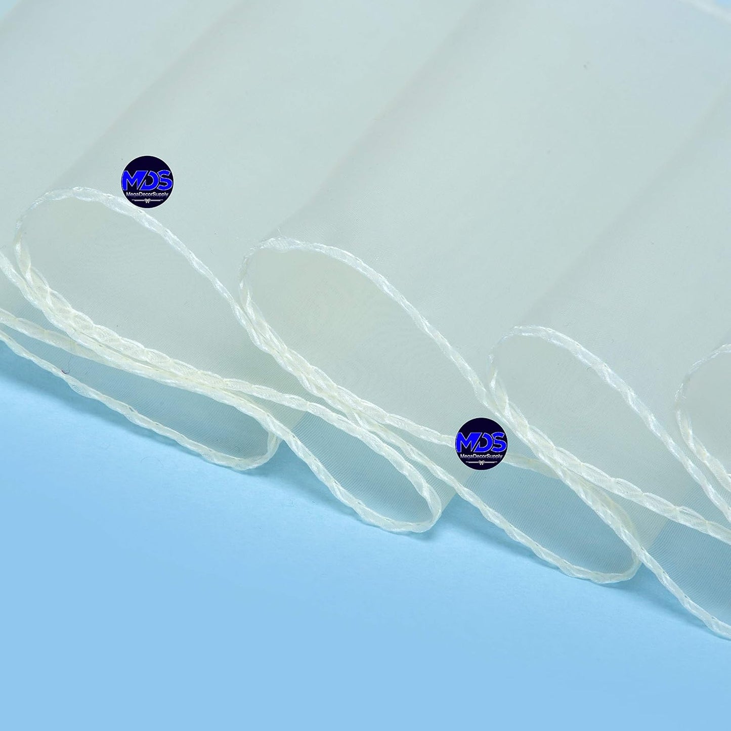 MDS Pack of 150 PCS Organza Chair Sashes Wider Dining Chair Bows Ribbon Tie Back for Wedding Party Birthday Bridal Shower Reception Event Banquet Home Chair Cover Decoration - Ivory