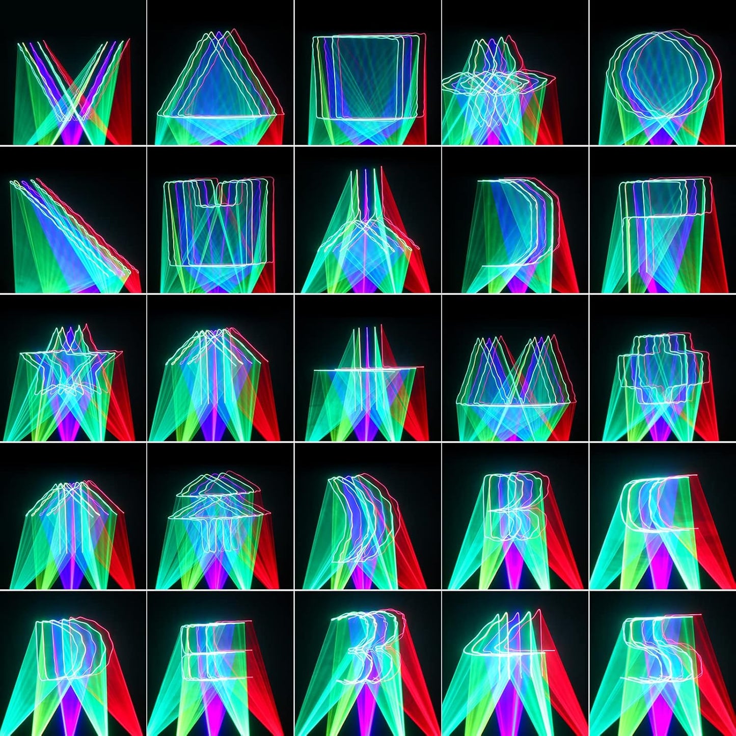 DJ Laser Lights,5 Beam Effect Sound Activated Strobe Laser Light Show with Remote Control Laser Light Projector Party Lights Indoor for Birthday Disco KTV Club Stage DJ Lighting