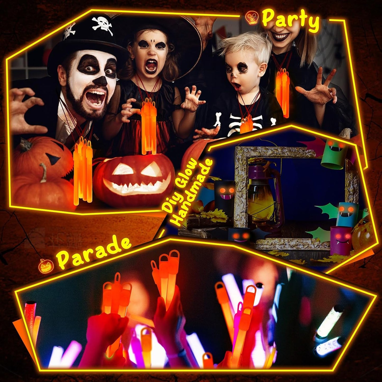 Lewtemi 4" or 6" 100 Pack Bright Glow Sticks Bulk, Glow in The Dark Party Supplies Birthday and Holidays Party Favors