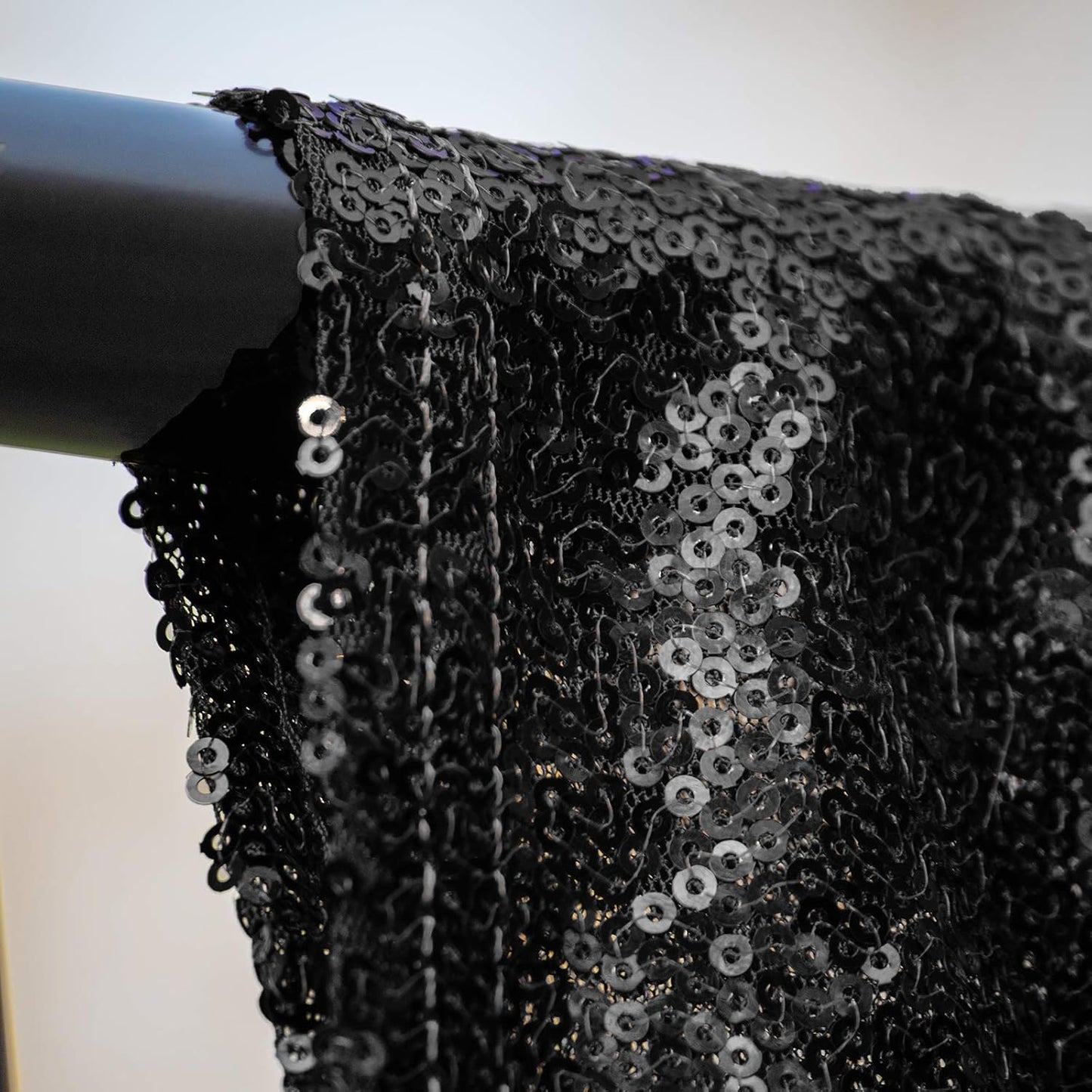 Black Sequin Backdrop Curtains 1 Panel 10FTx10FT Wedding Photo Backdrop Drapes Glitter Birthday Bridal Party Curtains Sparkle Background Party Decor Curtains