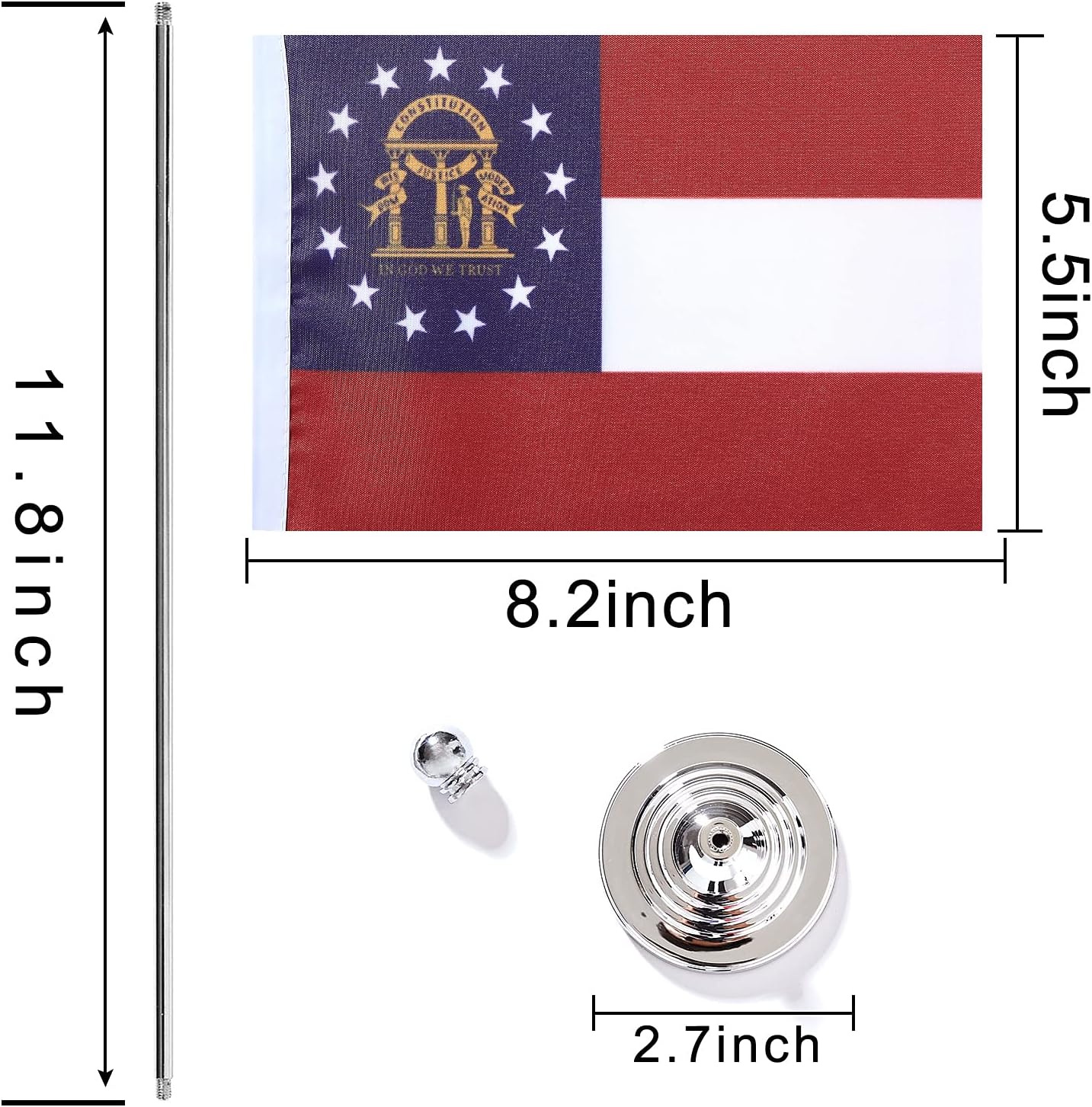 ZXvZYT 2 Pack American US Georgia flag USA Georgia GA State table flag,Small Mini United States Desk Flags With Stand Base,for U.S. States Party Events Celebration Decorations Supplies