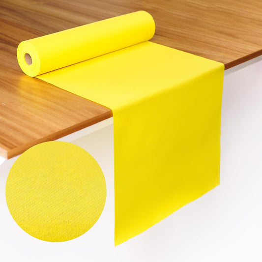 American Homestead Paper Table Runner Roll - 78 ft. Disposable Linen-Like Table Cover Roll - 20 Perforated Table Runners (16" x 48") for Parties, Weddings, and Events - Yellow